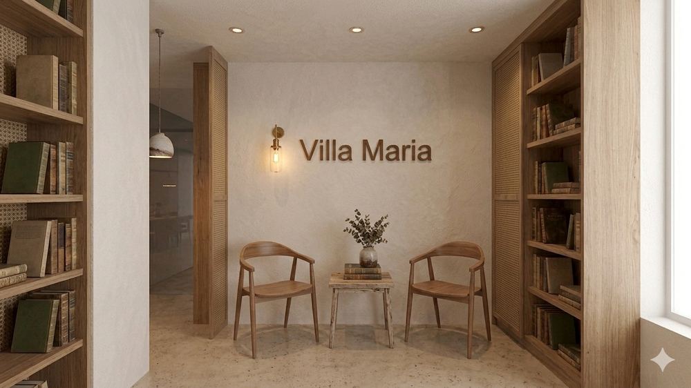 Villa María La Planicie signage nook