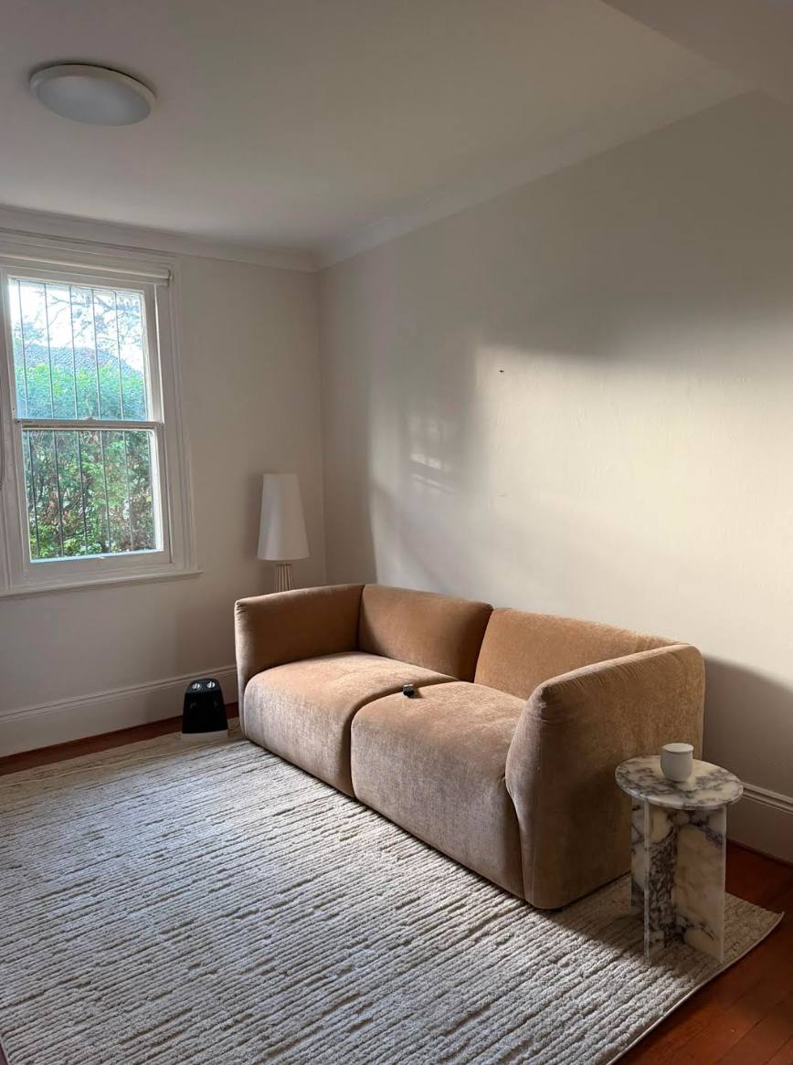 Existing sofa and marble side table